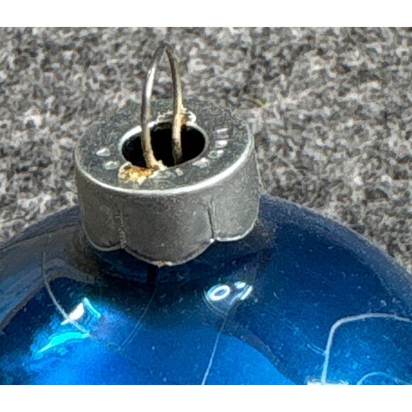 Vintage Franke Blue Glass Tree Ornaments One Dozen Made In USA - Picture 5 of 6